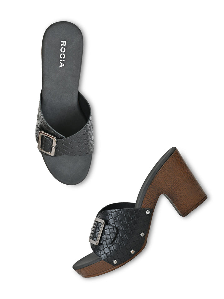 Rocia By Regal Black Women Casual Chatai Block Heel