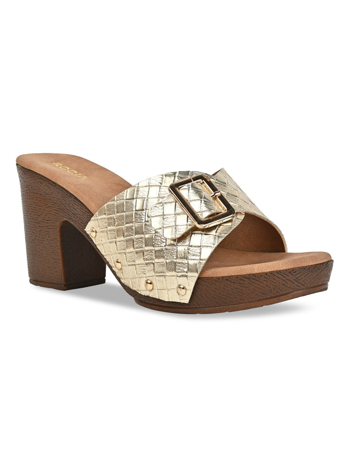 Rocia By Regal Gold Women Casual Chatai Block Heel