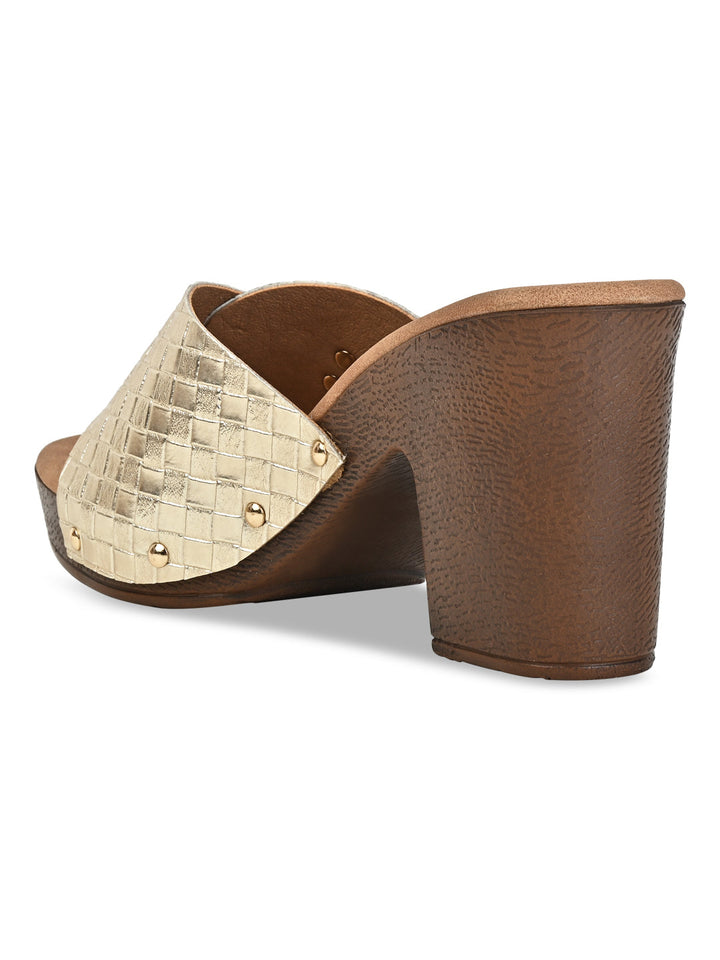 Rocia By Regal Gold Women Casual Chatai Block Heel