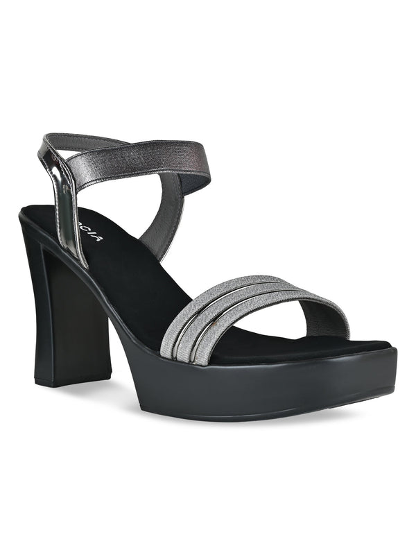 Rocia By Regal Gun Metal Women High Heel Sandal