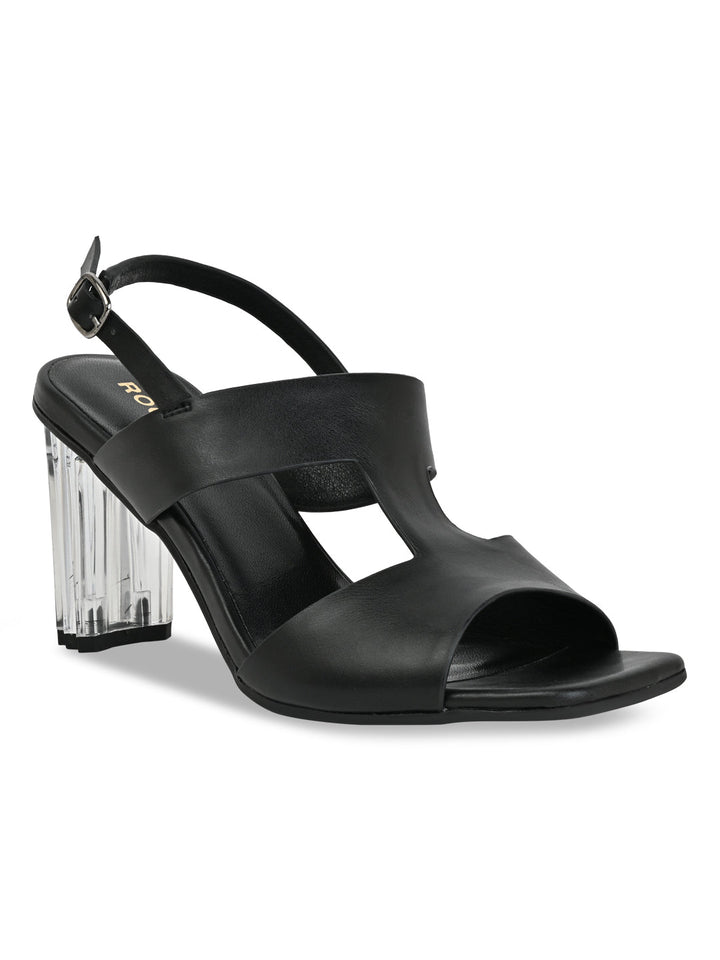 Rocia By Regal Black Women Acrylic High Heel Sandals