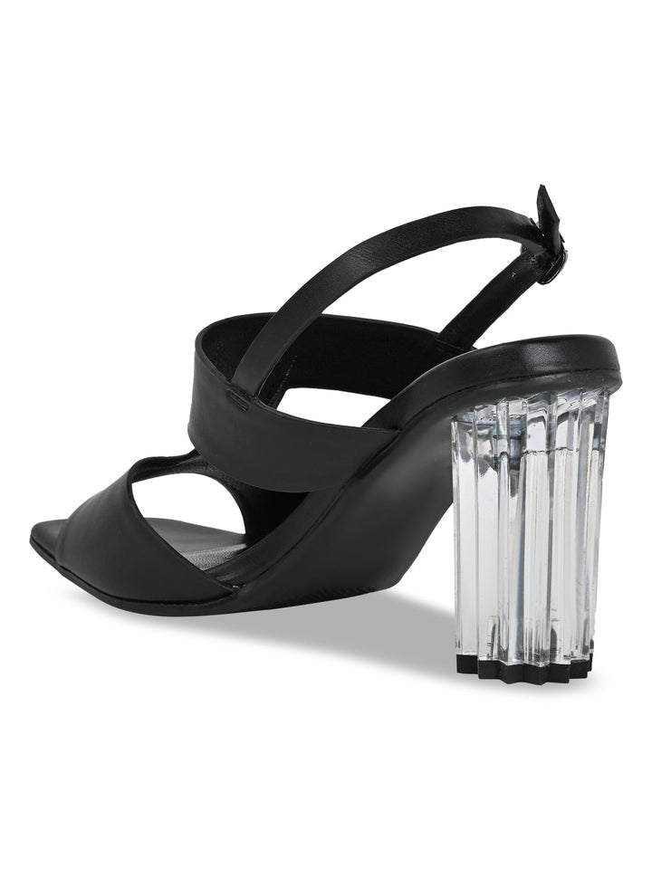 Rocia By Regal Black Women Acrylic High Heel Sandals