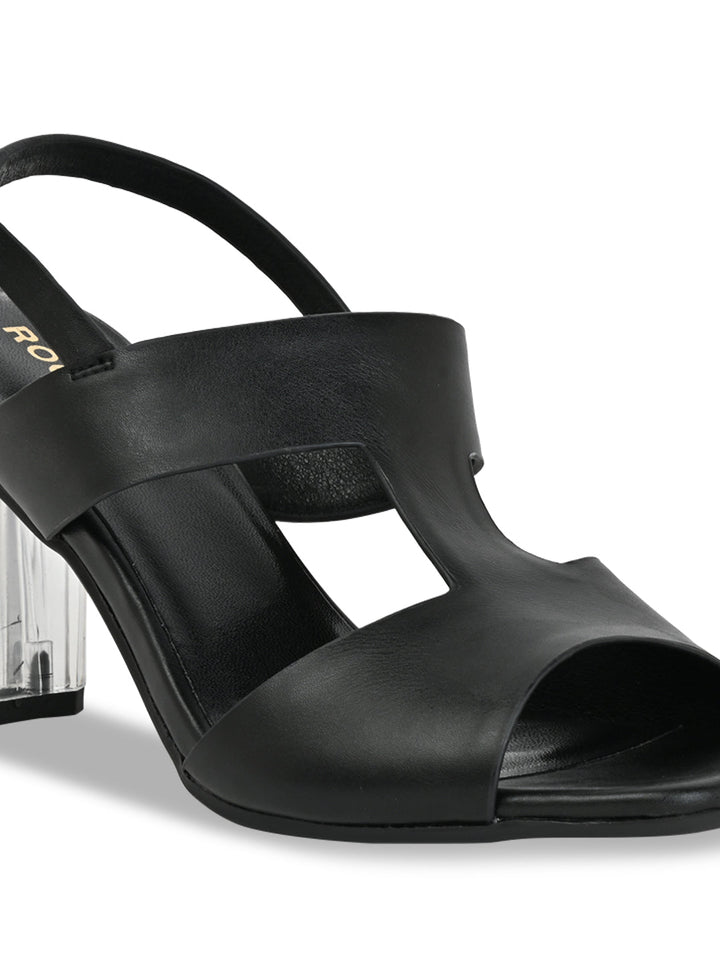 Rocia By Regal Black Women Acrylic High Heel Sandals