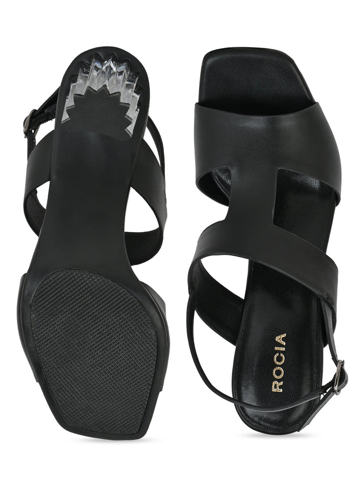Rocia By Regal Black Women Acrylic High Heel Sandals