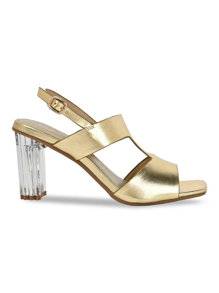 Rocia By Regal Gold Women Acrylic High Heel Sandals