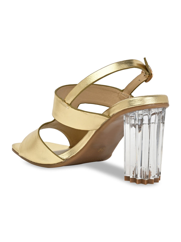 Rocia By Regal Gold Women Acrylic High Heel Sandals