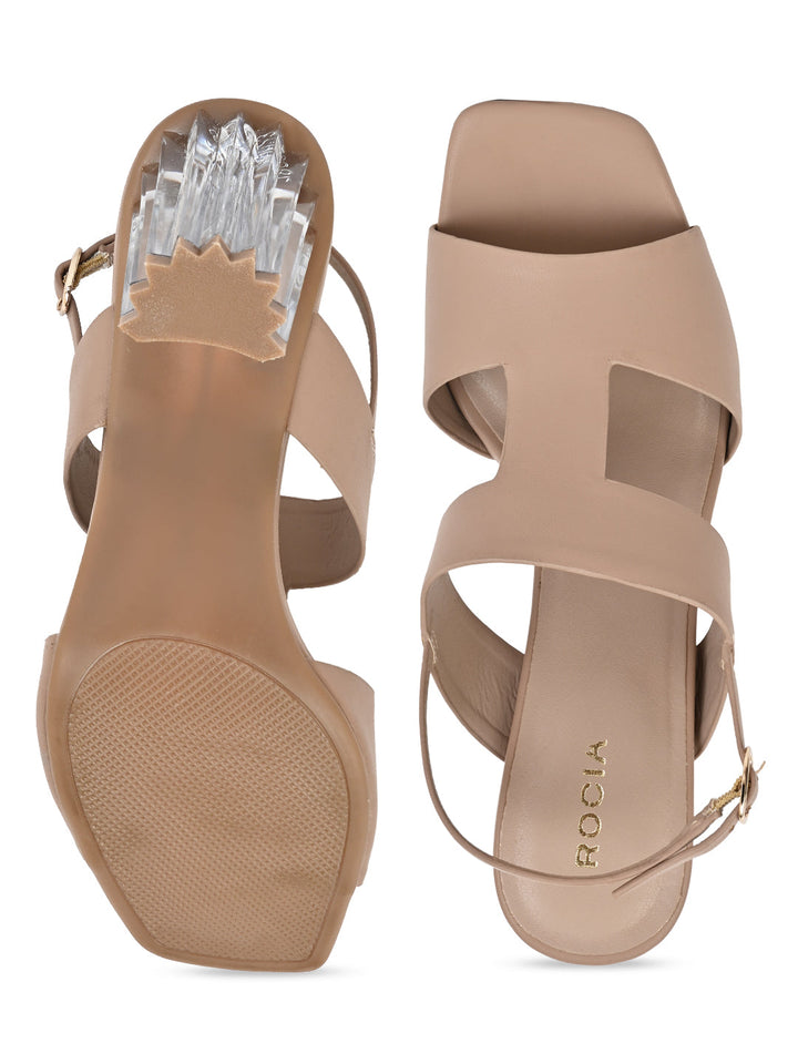 Rocia By Regal Peach Women Acrylic High Heel Sandals