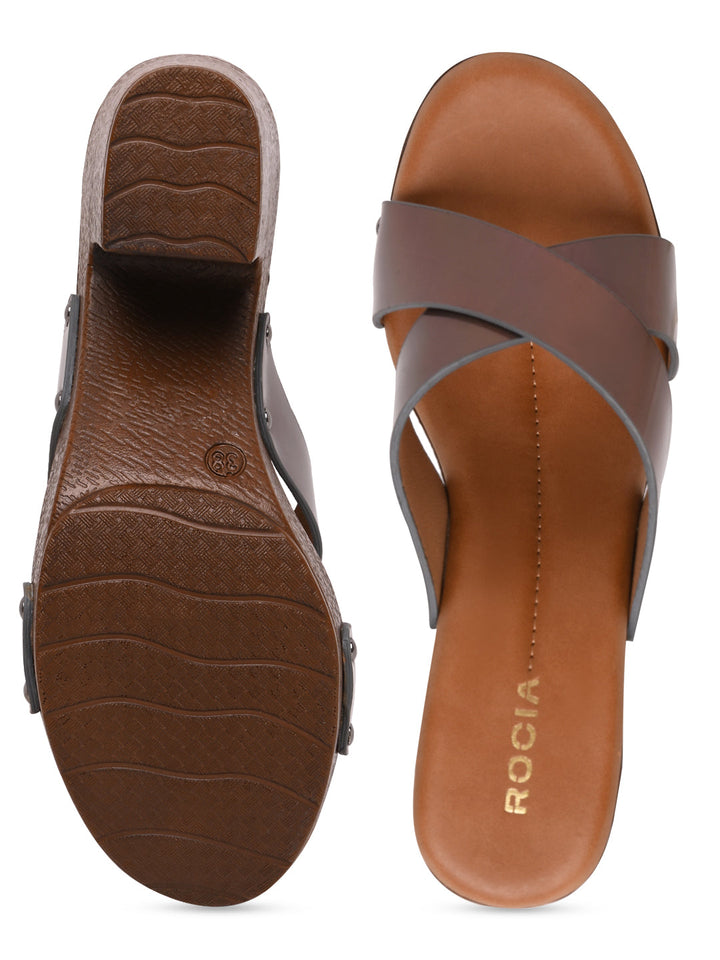 Rocia By Regal Gun Metal Women Casual Block Heel Sandals