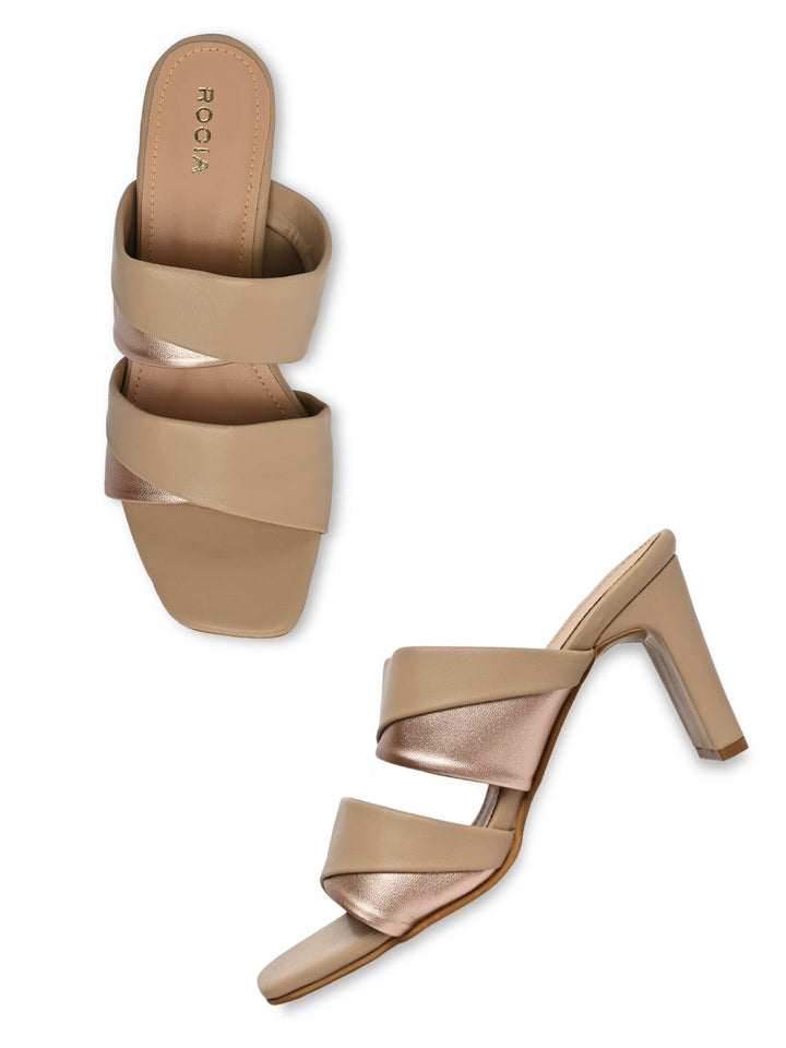 Rocia By Regal Beige Women High Block Heel Sandals