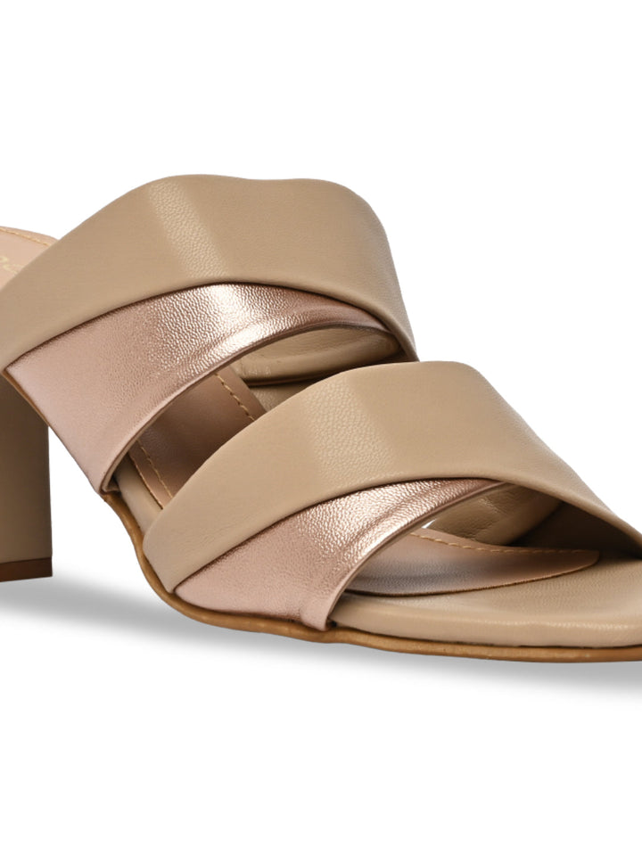 Rocia By Regal Beige Women High Block Heel Sandals