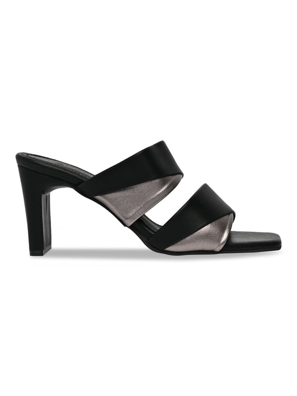 Rocia By Regal Black Women High Block Heel Sandals