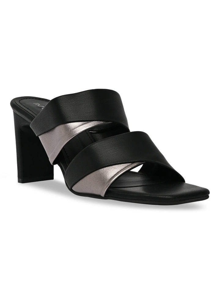 Rocia By Regal Black Women High Block Heel Sandals
