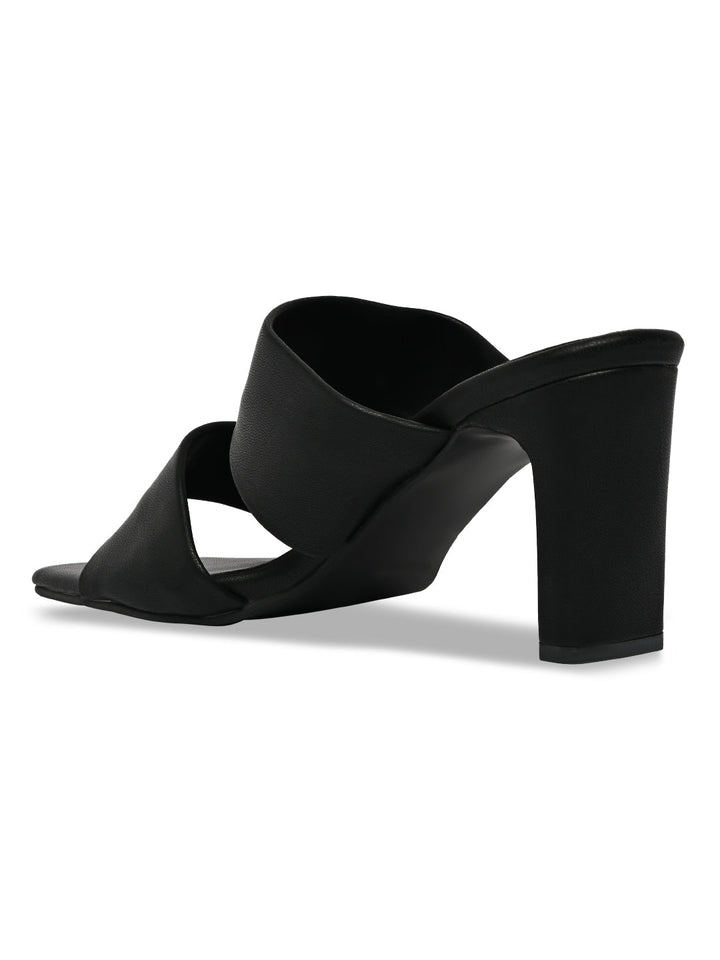 Rocia By Regal Black Women High Block Heel Sandals