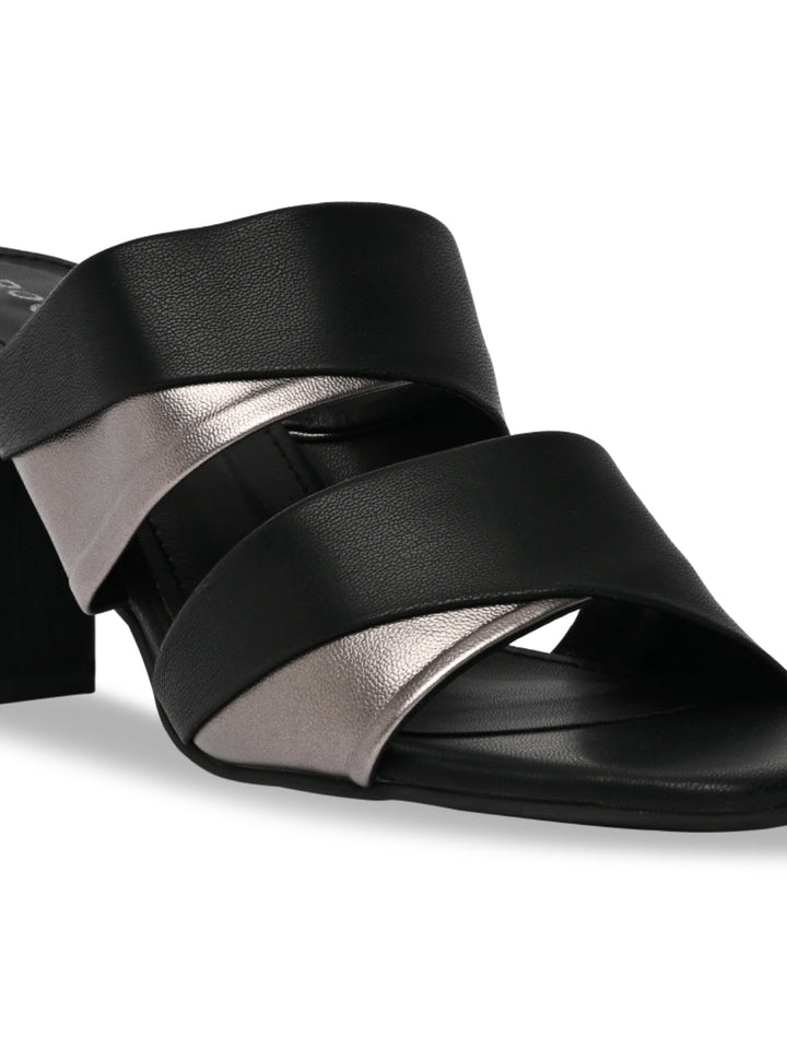 Rocia By Regal Black Women High Block Heel Sandals