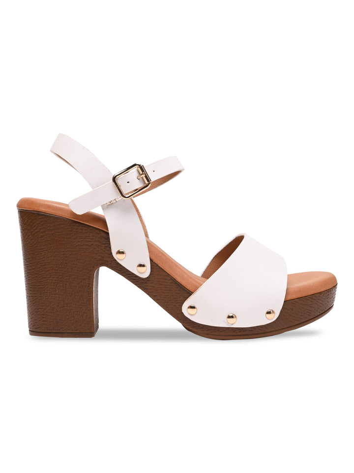 Rocia By Regal White Women Casual Block Heel Sandals