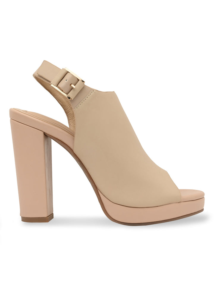 Rocia By Regal Beige Women High Block Heel Booties