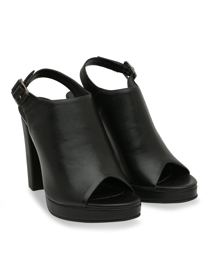 Rocia By Regal Black Women High Block Heel Booties