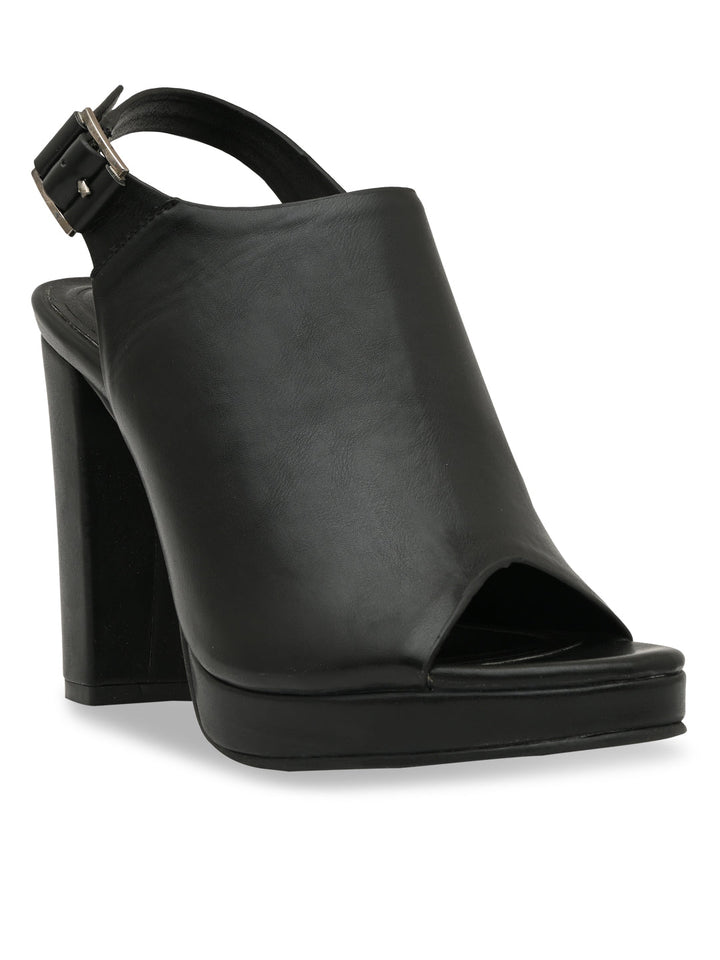 Rocia By Regal Black Women High Block Heel Booties