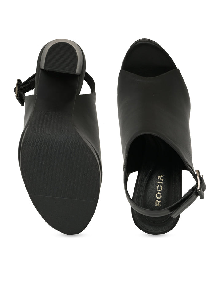 Rocia By Regal Black Women High Block Heel Booties