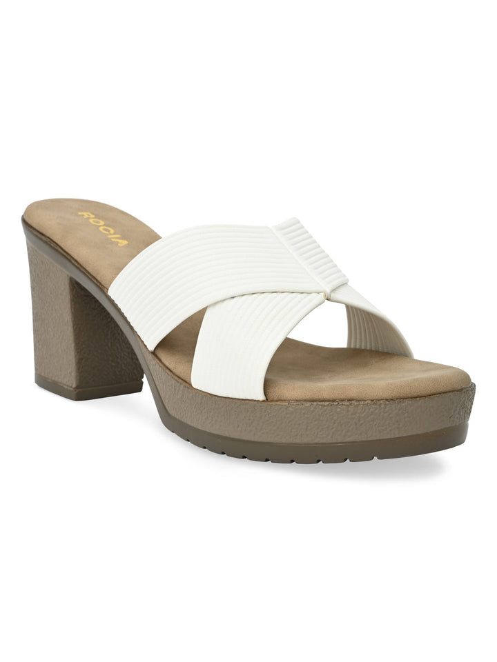 Rocia By Regal White Women High Block Heel Sandals