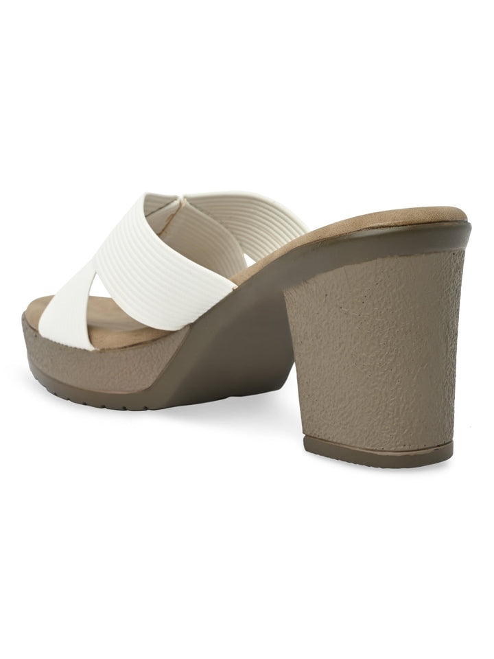 Rocia By Regal White Women High Block Heel Sandals