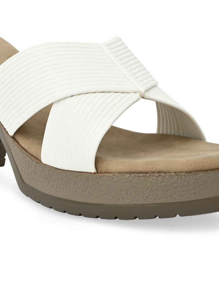 Rocia By Regal White Women High Block Heel Sandals