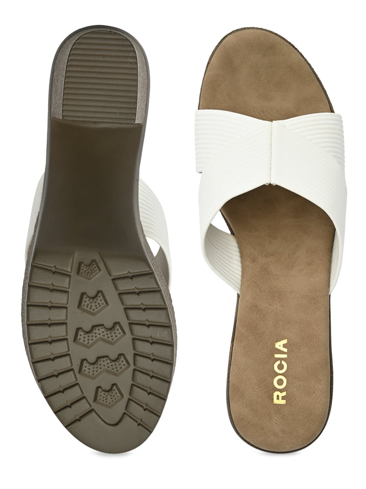 Rocia By Regal White Women High Block Heel Sandals