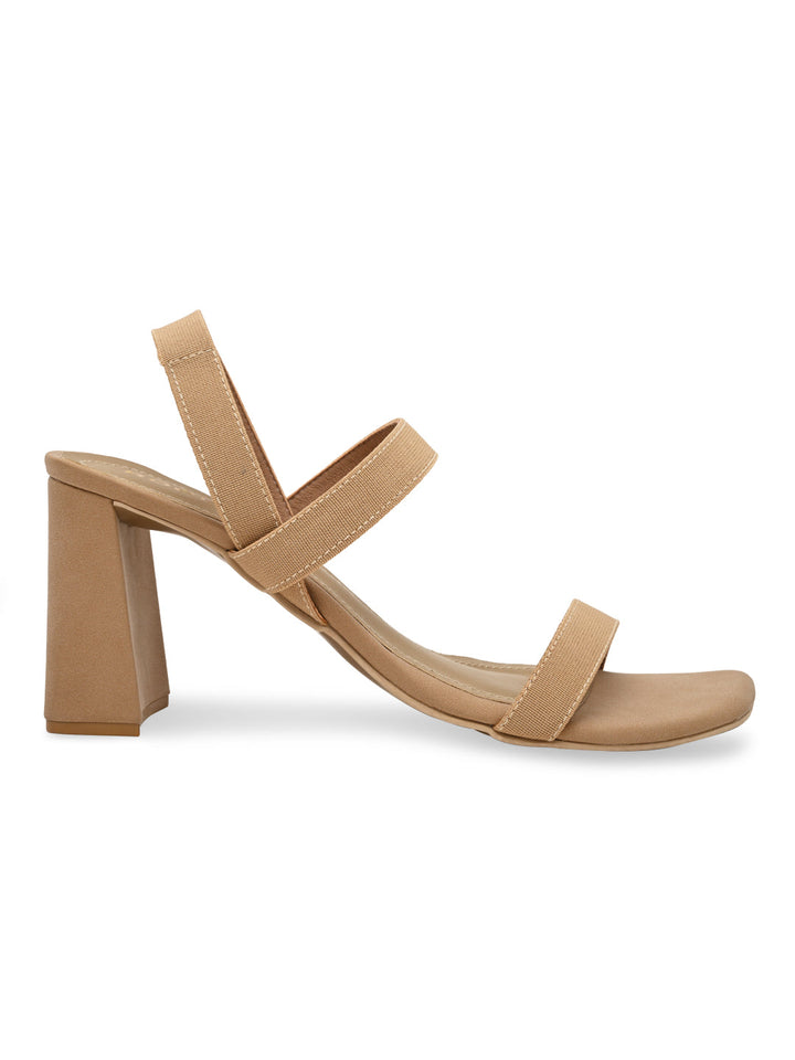 Rocia By Regal Beige Women Casual Strappy High Block Heel Sandals