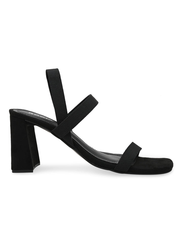 Rocia By Regal Black Women Casual Strappy High Block Heel Sandals