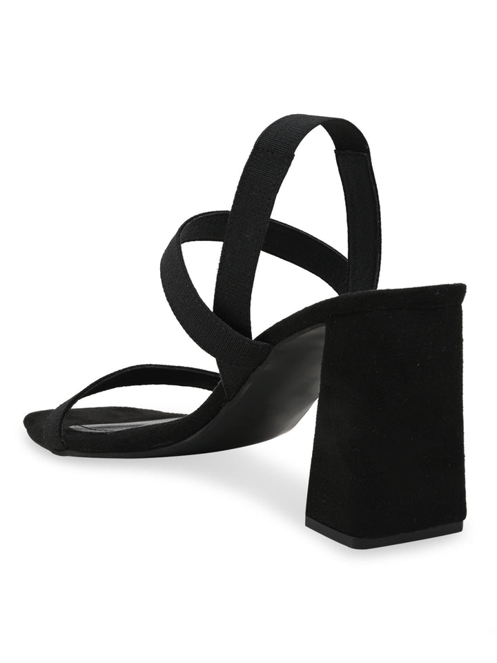 Rocia By Regal Black Women Casual Strappy High Block Heel Sandals