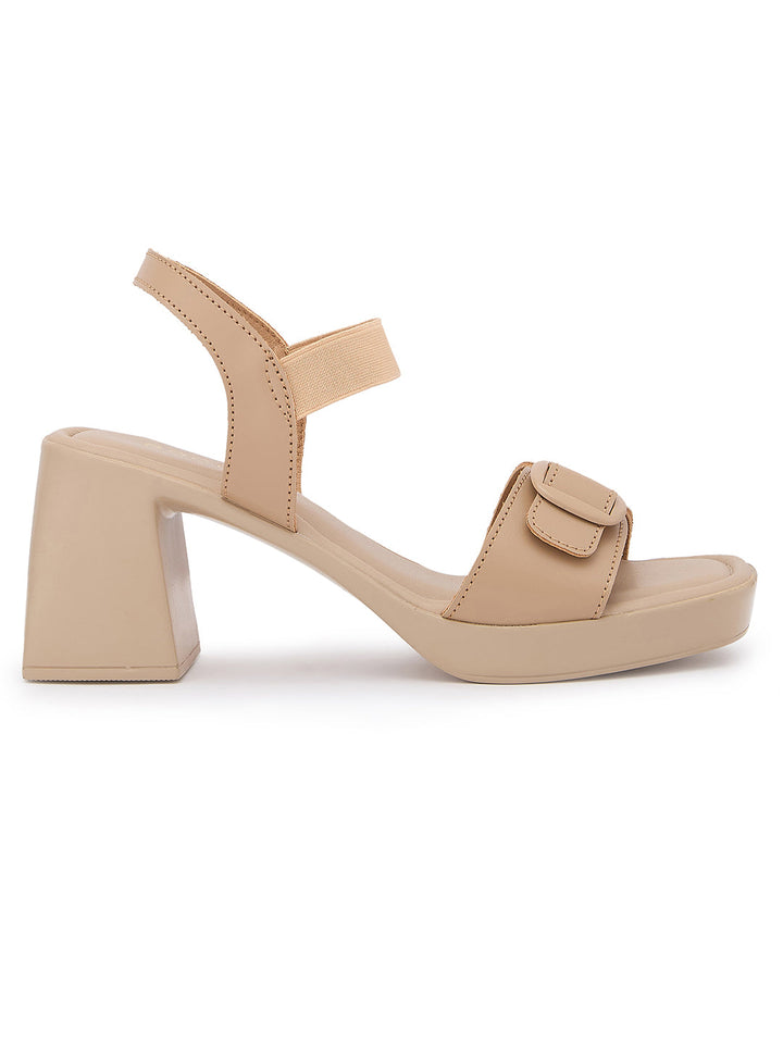 Rocia By Regal Beige Women Casual Block Heel Sandals