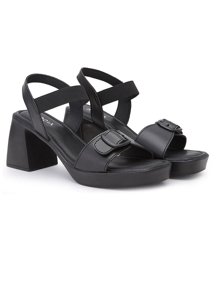 Rocia By Regal Black Women Casual Block Heel Sandals