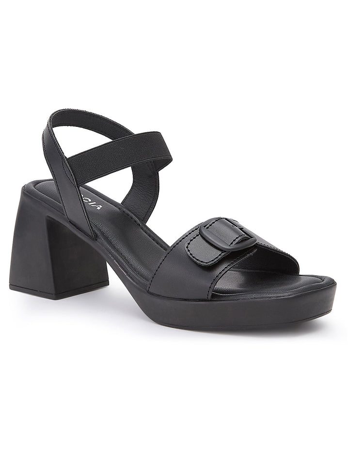 Rocia By Regal Black Women Casual Block Heel Sandals