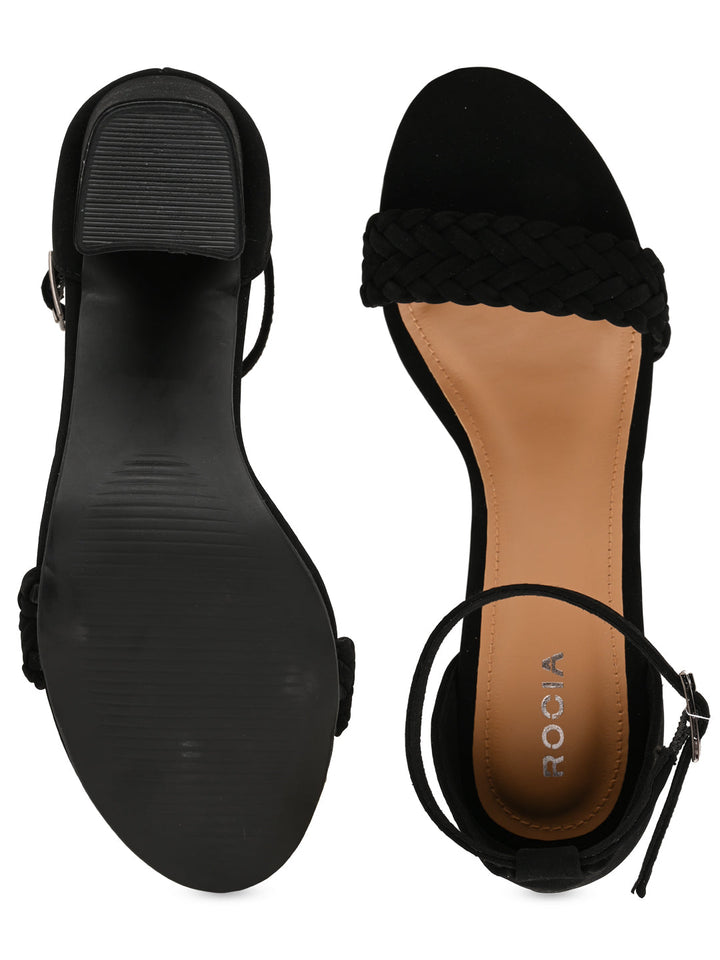 Rocia By Regal Black Women Braided Counter Back Sandals