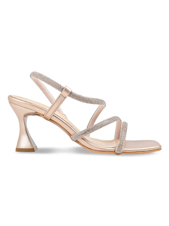 Rocia By Regal Rose Gold Women Diamond Embellished Stilettos