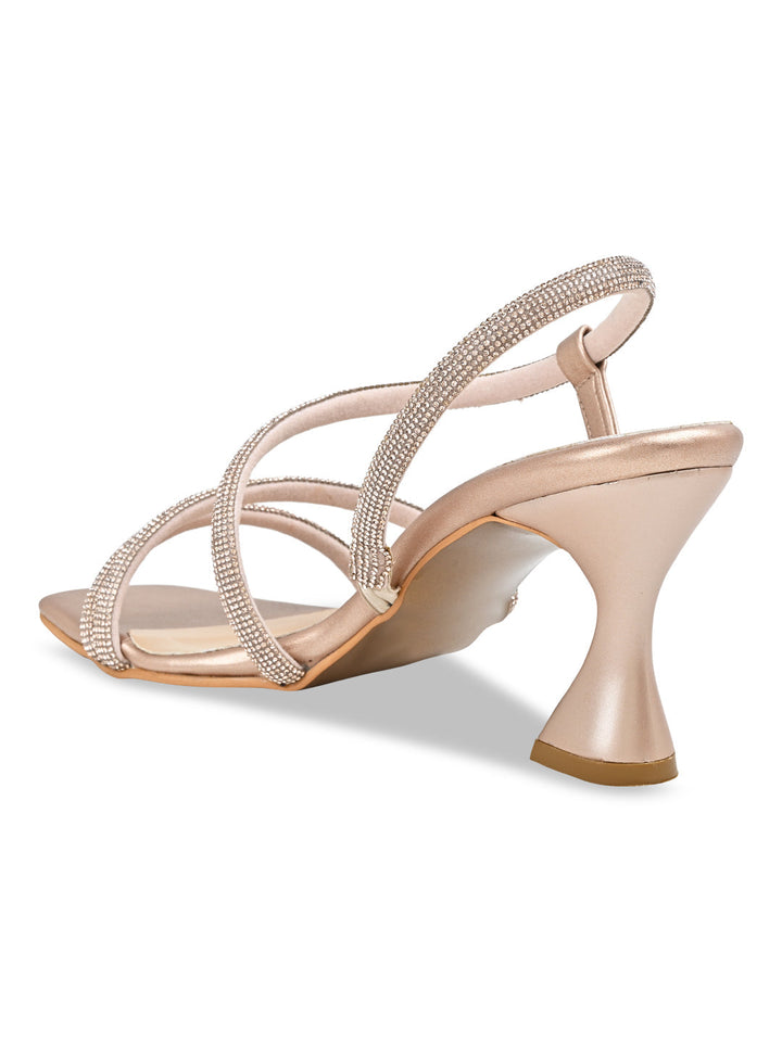 Rocia By Regal Rose Gold Women Diamond Embellished Stilettos