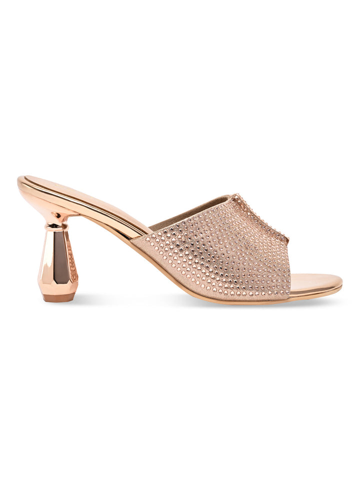 Rocia By Regal Rose Gold Women Diamond Encrusted Stilettos