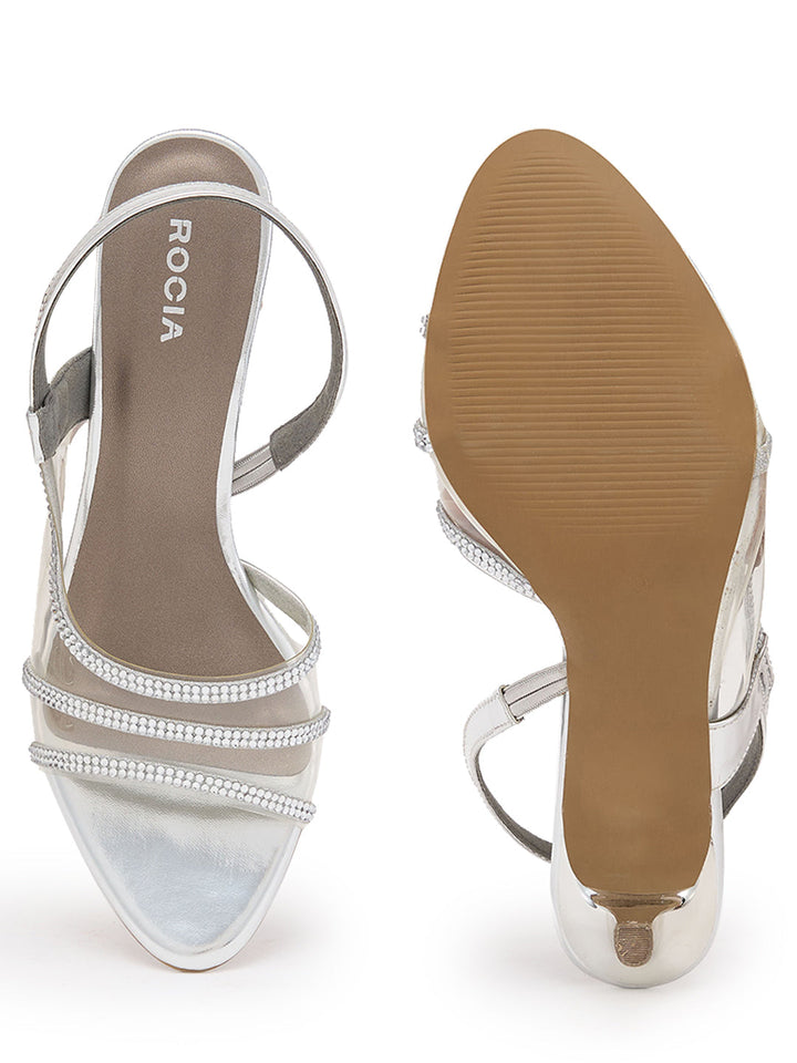 Rocia By Regal Silver Women Diamond Embellished Stilettos
