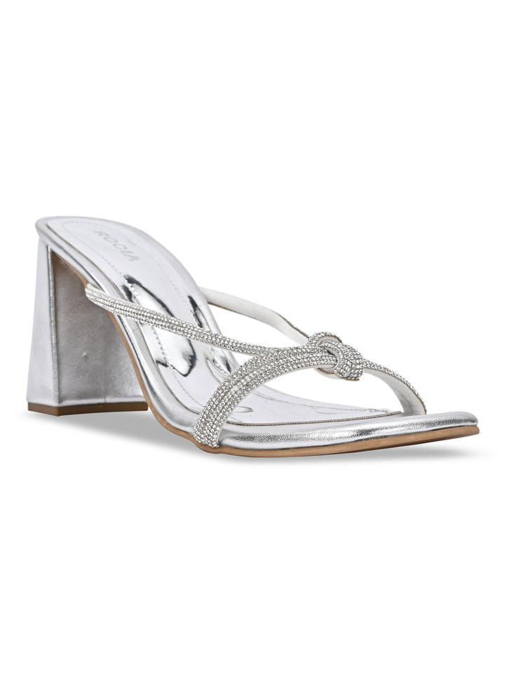 Rocia By Regal Antique Gold Women Diamond Embellished Block Heels