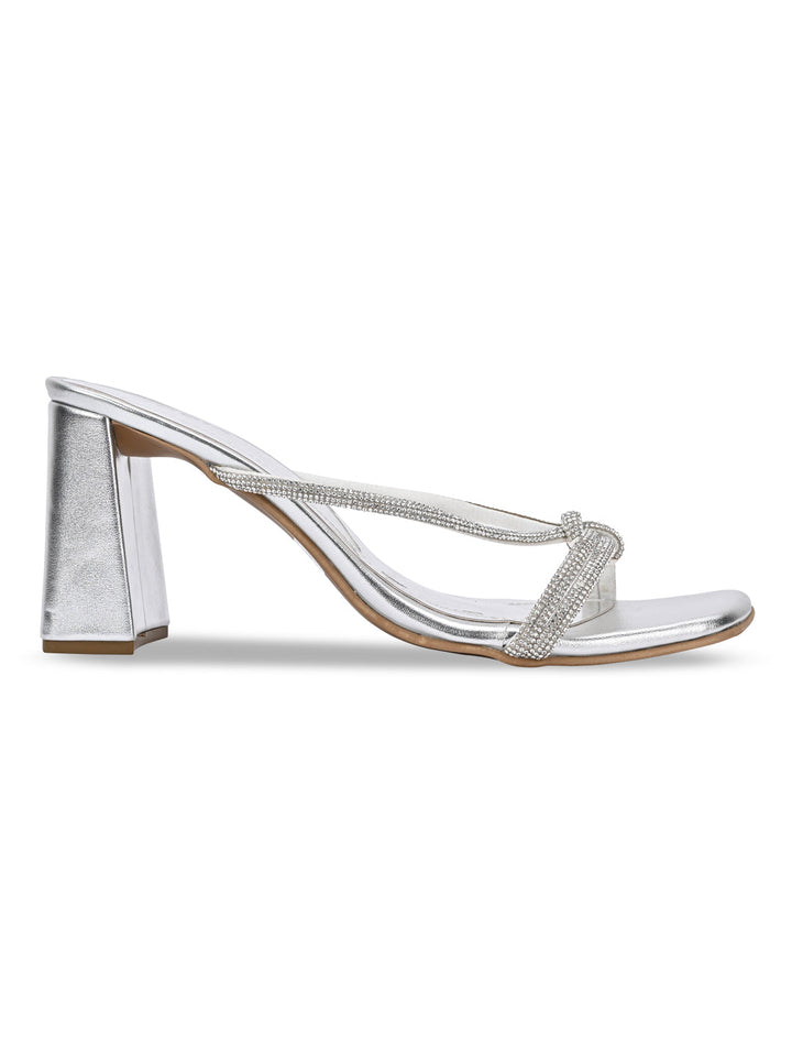 Rocia By Regal Antique Gold Women Diamond Embellished Block Heels