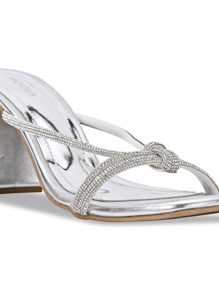 Rocia By Regal Antique Gold Women Diamond Embellished Block Heels