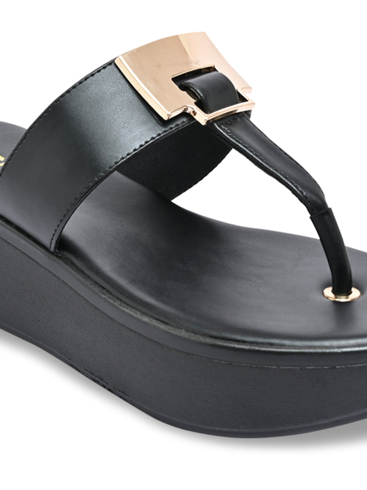 Rocia By Regal Black Women Casual Wedge Sandals