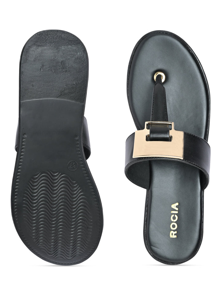 Rocia By Regal Black Women Casual Wedge Sandals