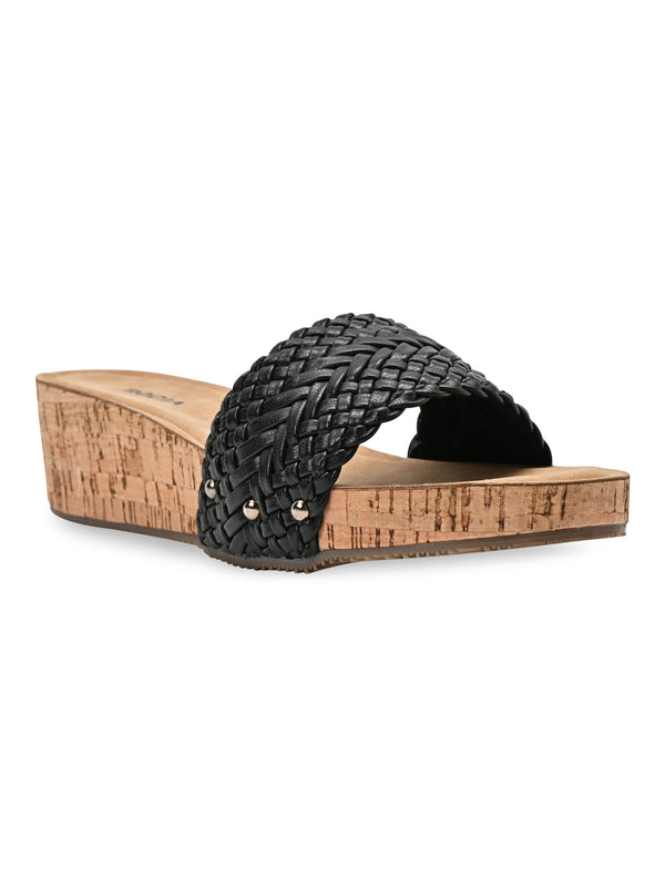 Rocia By Regal Cream Women Woven Slider Wedges