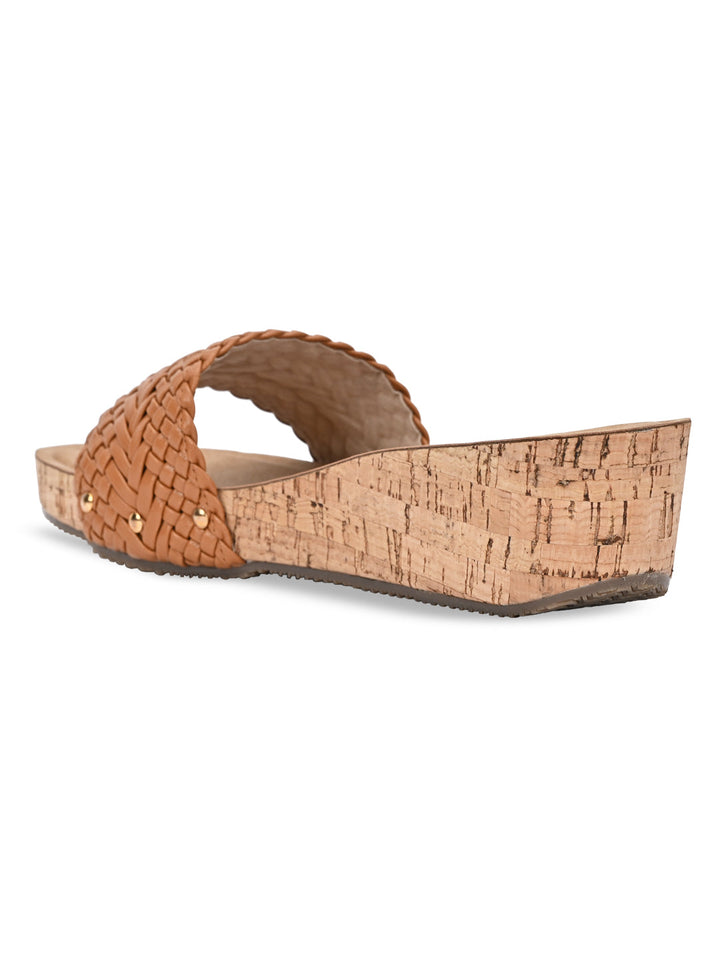Rocia By Regal Cream Women Woven Slider Wedges