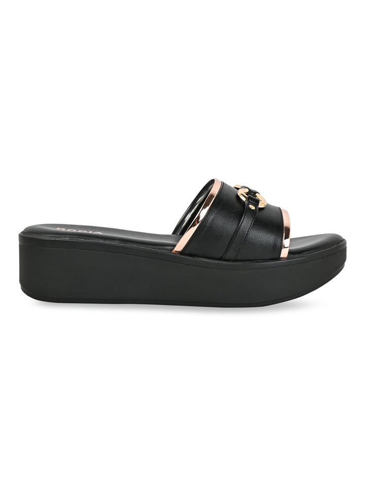 Rocia By Regal Black Women Casual Wedges