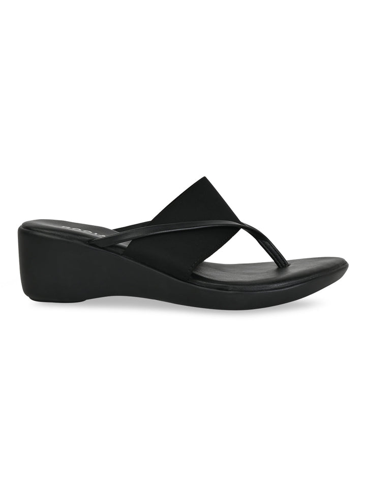 Rocia By Regal Black Women Casual Wedges
