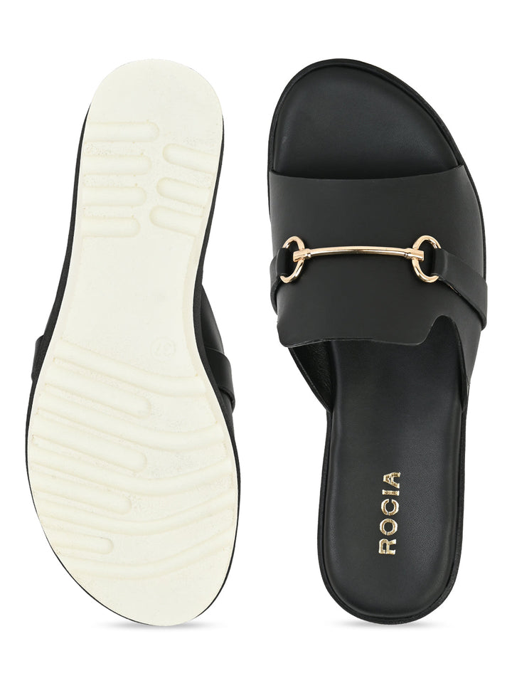 Rocia By Regal Black Women Casual Wedges