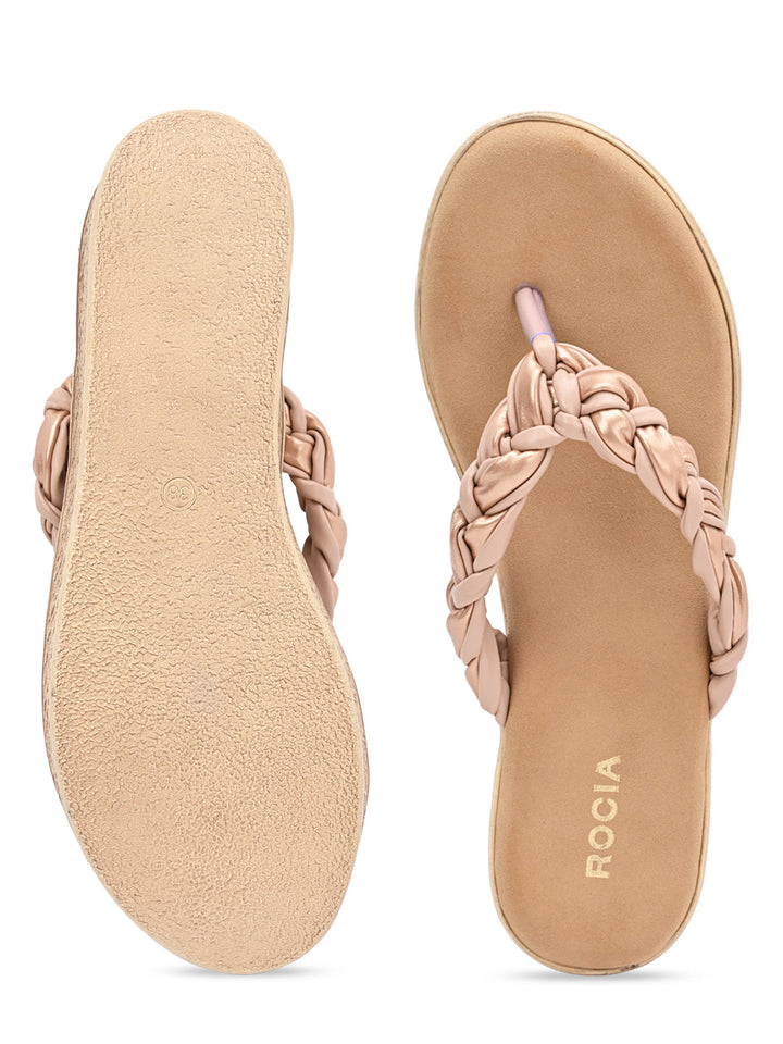 Rocia By Regal Pink Women Braided Casual Wedges