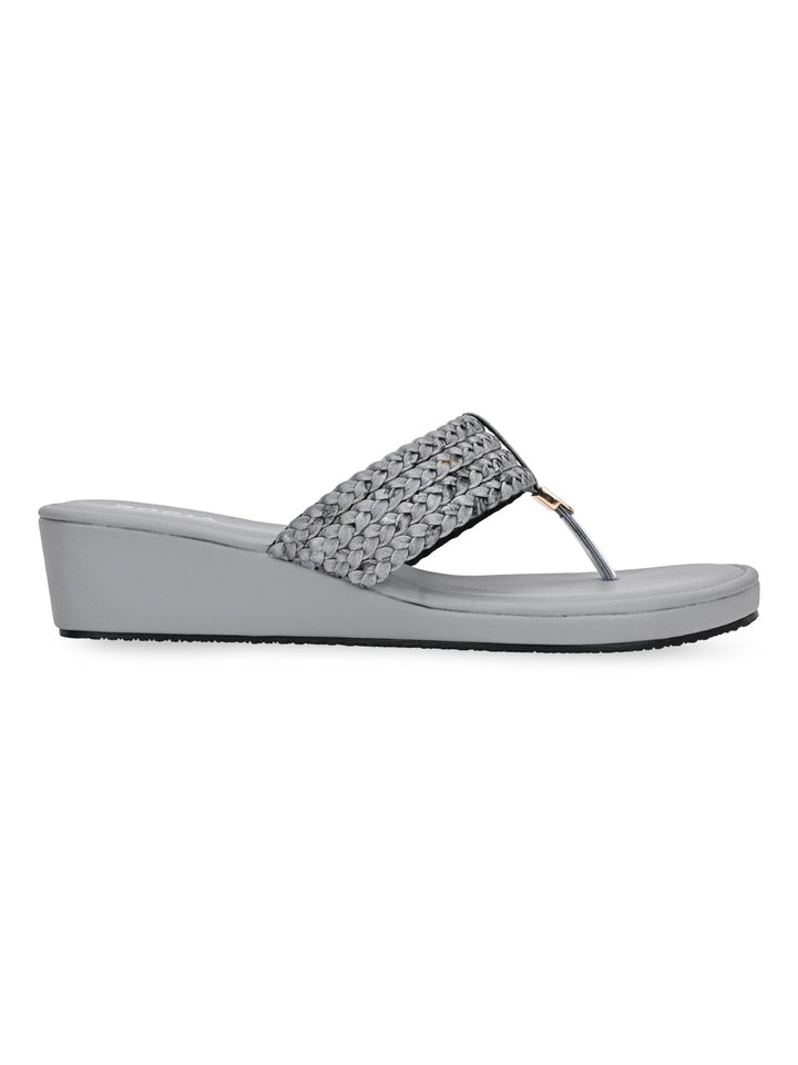 Rocia By Regal Grey Women Braided Casual Wedges